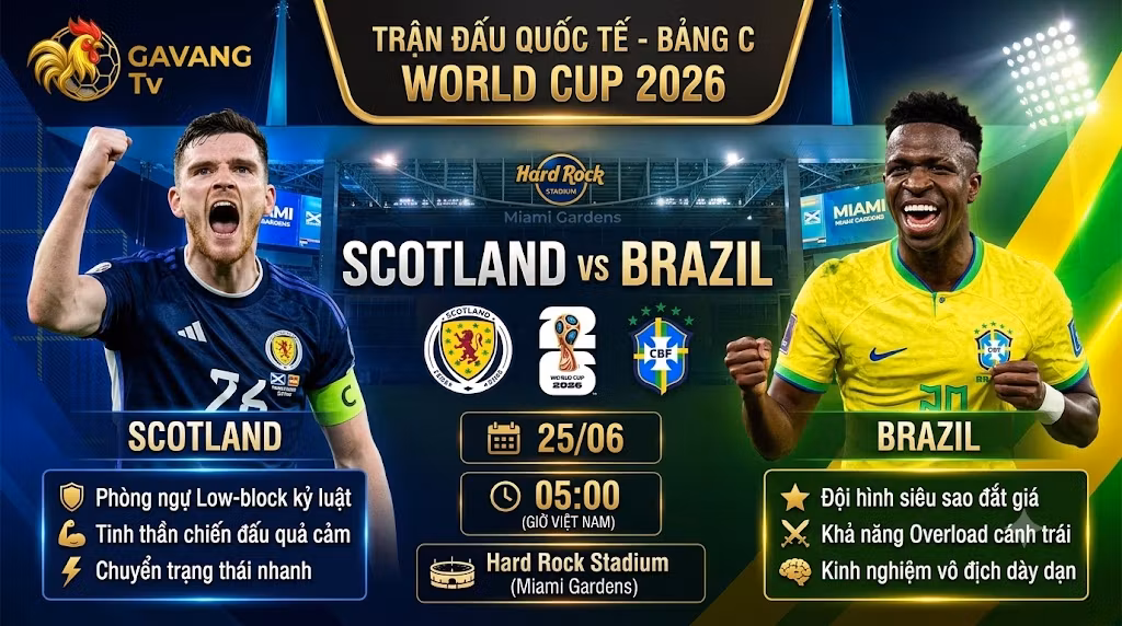 Nhận định Scotland vs Brazil (5h00 ngày 25/6) | World Cup 2026
